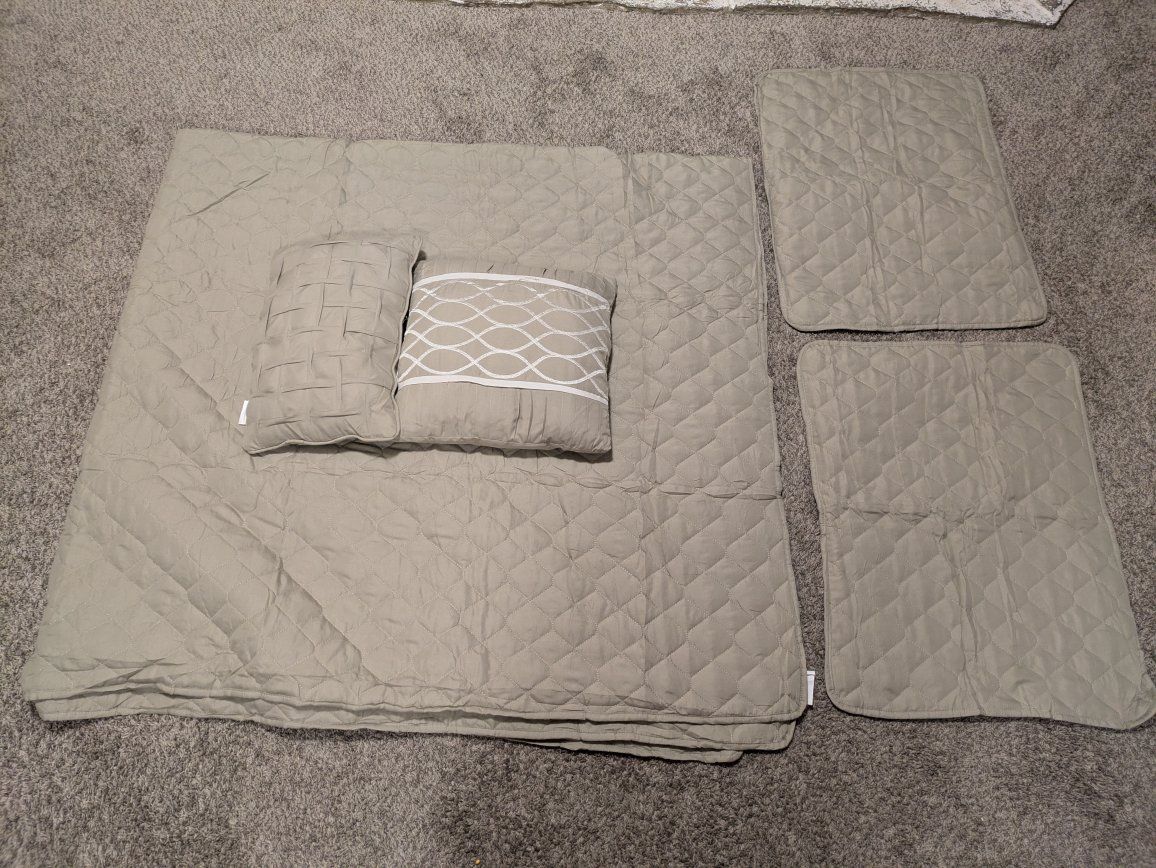 Madison Park Queen Light Comforter Set with 2 pillows