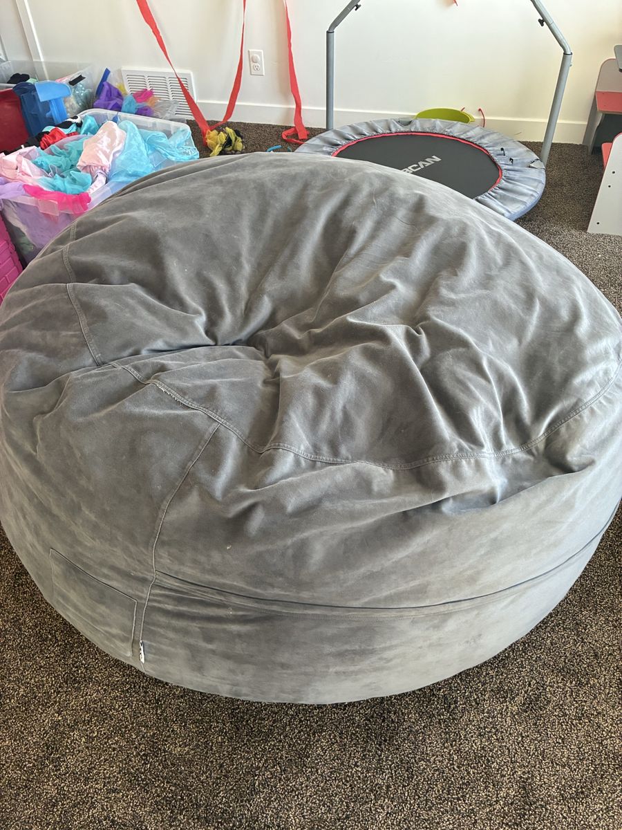 Giant Gray Beanbag Chair - Comfortable Seating