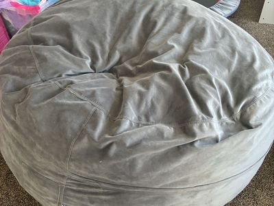 Giant Gray Beanbag Chair - Comfortable Seating