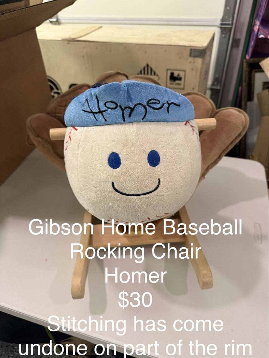 Gibson Home Baseball Rocking Chair Homer Musical
