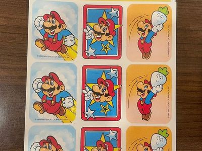 1989 Nintendo Super Mario Brothers 36 Stickers 4 Sheets