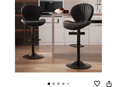 Black Modern Bar Stools Set of 2