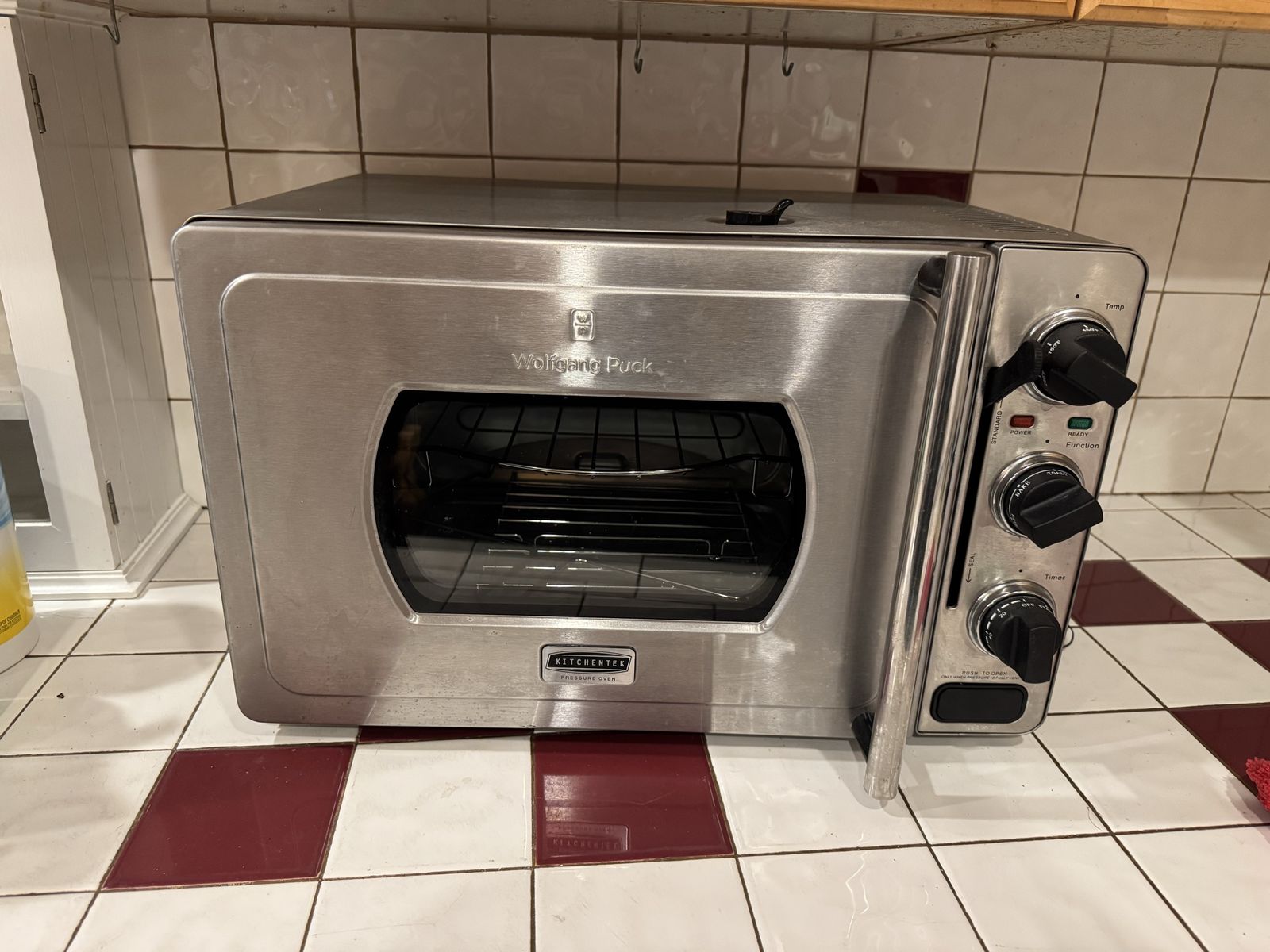 Wolfgang Puck WPBROR2003 Brushed Stainless Steel Countertop Toaster Oven w/ Rotisserie