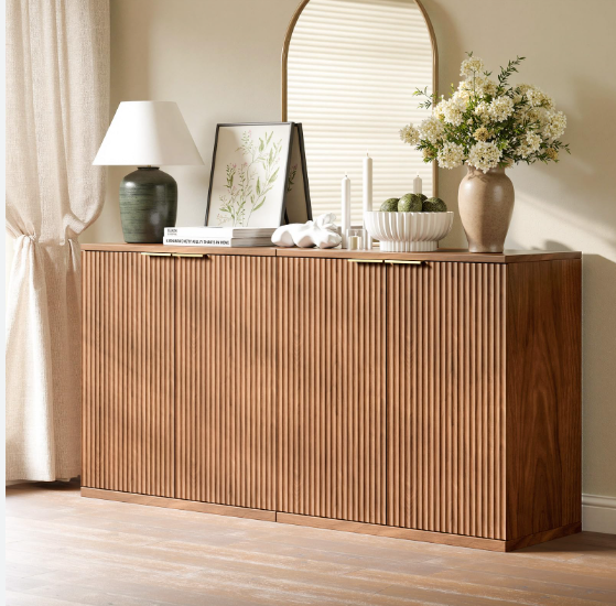 Set of Evermagin Walnut Buffet Cabinets (3 pack) NEW in Shipper's Box