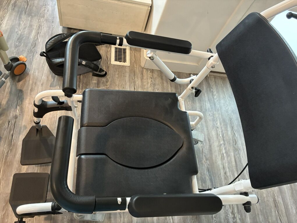 New Rolling Shower Commode Chair