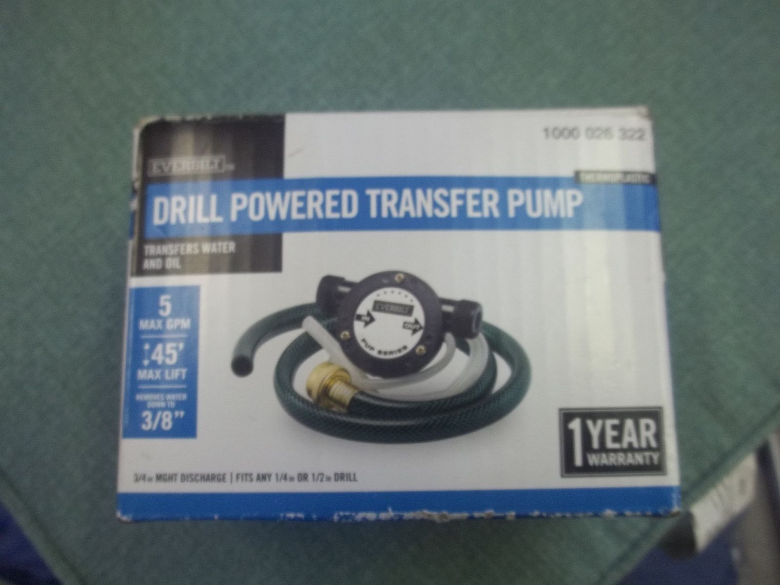 Everbilt Drill Powered Transfer Pump