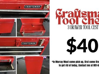 Craftsman Red 3-Drawer Portable Steel Tool Chest Box