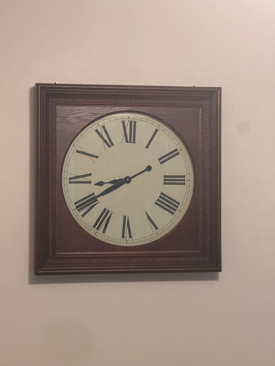 Square wooden wall clock