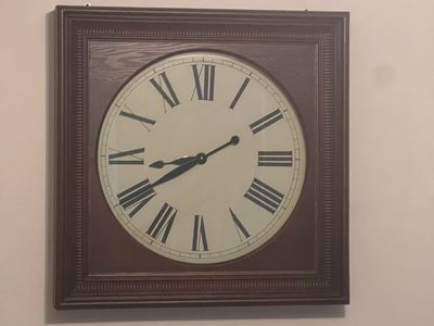 Square wooden wall clock