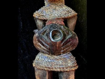 Tribal Art Power Figure Fetish Nkisi Figure Wood Carving Rope