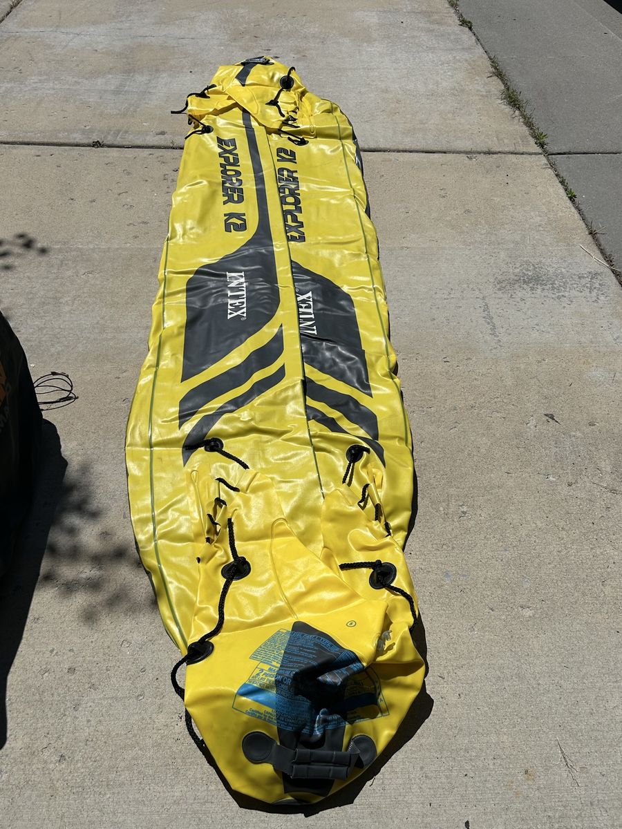 Intex Challenger K2 Inflatable Kayak Set with Oars and Pump - Like New
