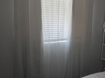 White Grommet Window Curtain Panels with Sheers