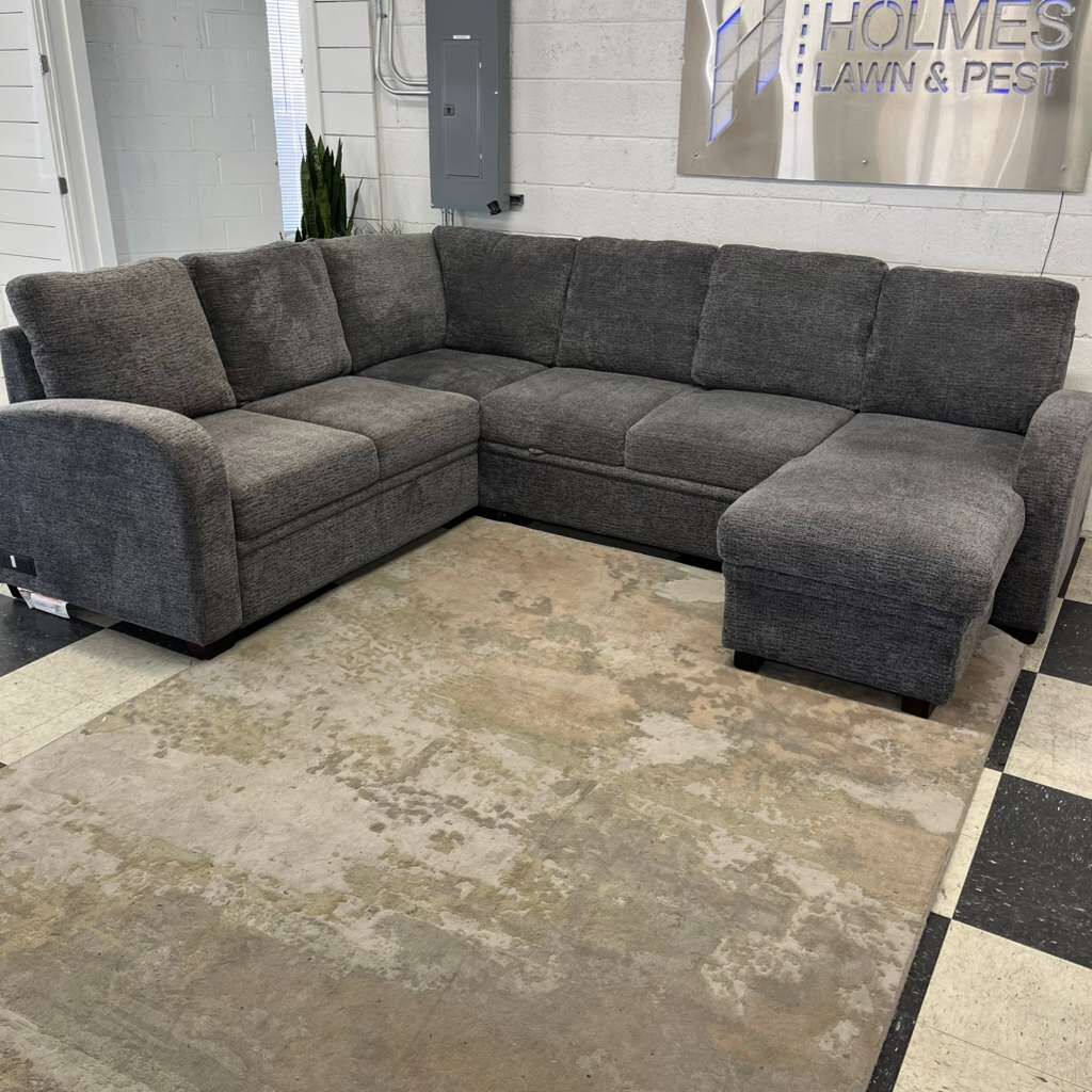 LIKE NEW!! COSTCO CODDLE ARIA SLEEPER SECTIONAL W/ REVERSIBLE CHAISE & STORAGE!!