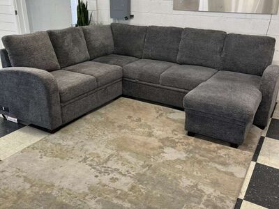 LIKE NEW!! COSTCO CODDLE ARIA SLEEPER SECTIONAL W/ REVERSIBLE CHAISE & STORAGE!!