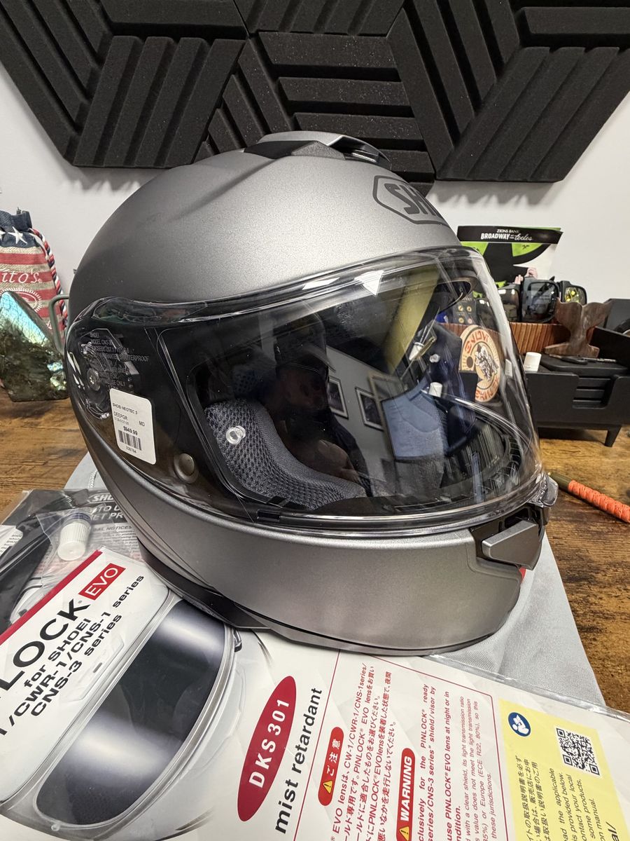 Shoei Neotec 3 Modular Motorcycle Helmet - Size M, Gray, w/ Clear Visor & Pinlock