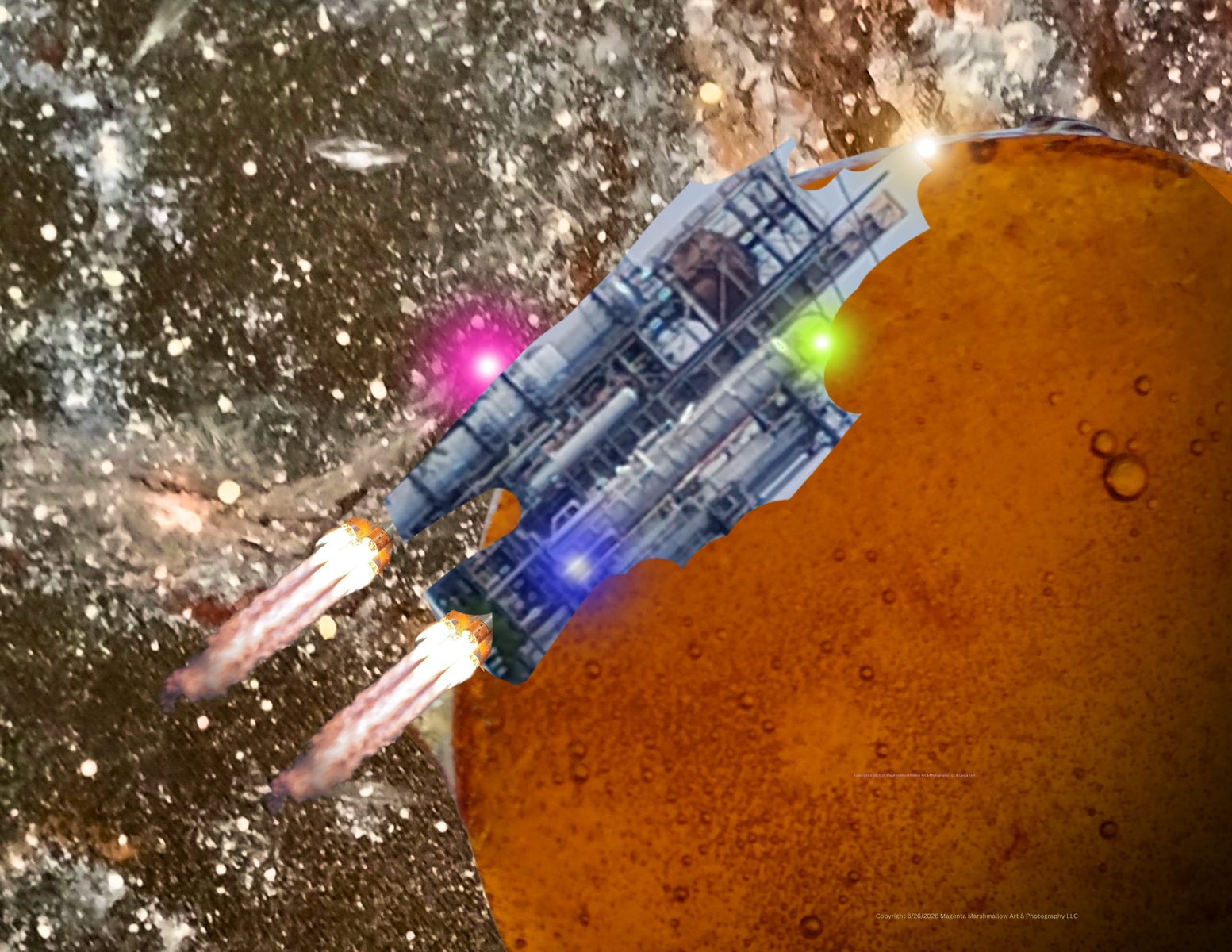 Refinery Spaceship - Laminate Print