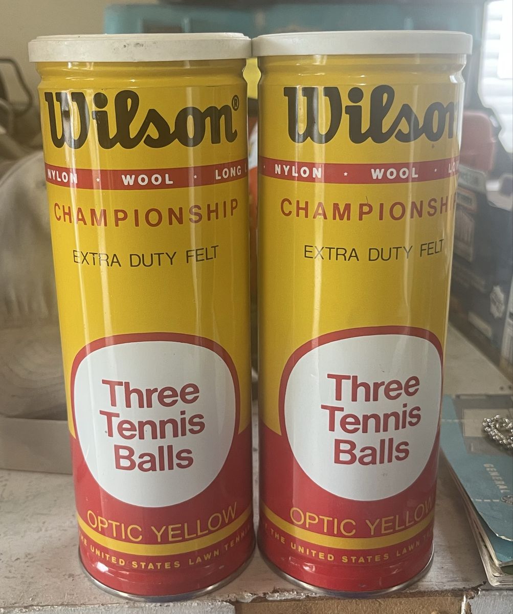 Vintage Wilson Championship Extra Duty Felt Three Tennis Balls Optic Yellow - 2 Cans. Never opened.