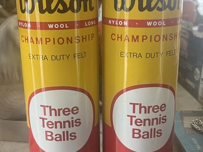 Vintage Wilson Championship Extra Duty Felt Three Tennis Balls Optic Yellow - 2 Cans. Never opened.