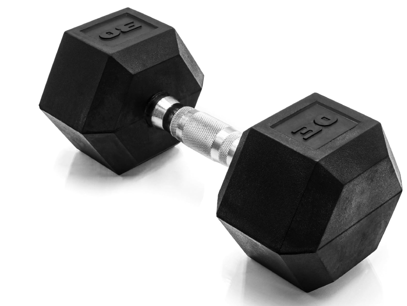 30 LB CAP Rubber Coated Dumbbell Weights