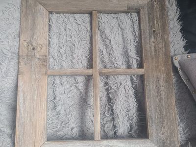 Handmade Rustic Barn Wood Window Frame Wall Decor - 18" x 22"