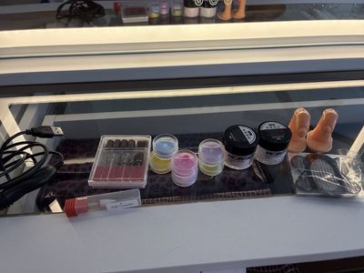 Nail Art Kit with Drills, Acrylic Powders, and Practice Fingers for Manicures/Pedicures