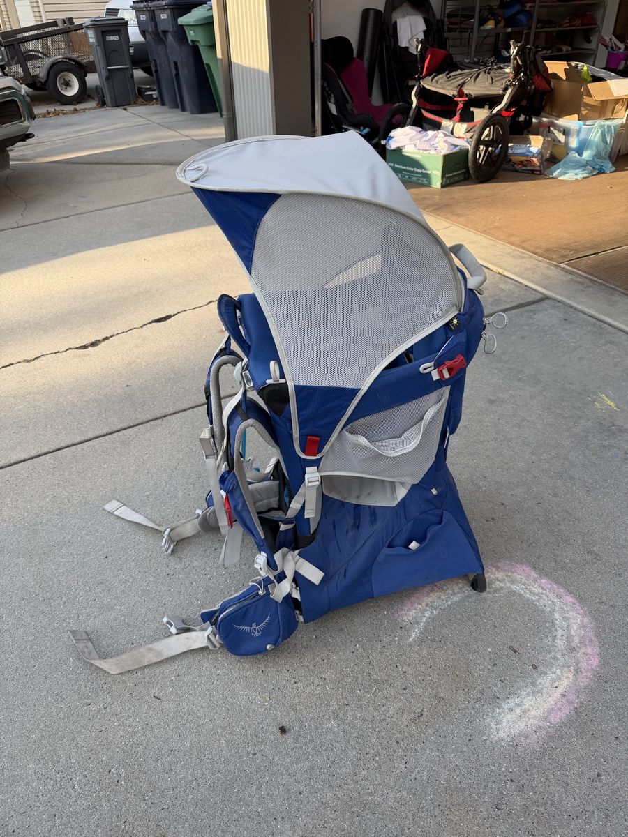 Osprey Poco Plus Blue and Grey Child Carrier Backpack with Sunshade