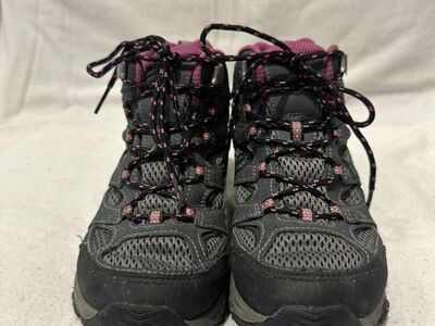 Merrell Youth Size 3 Gray/Plum WP Hiking Boots