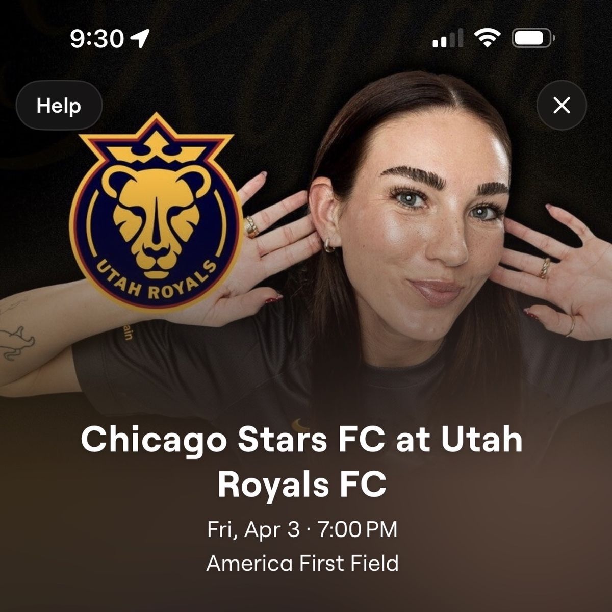 4/3 Utah Royals 4 Tickets