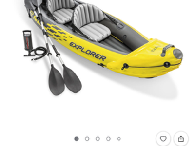 Inflatable 2 Person Kayak Intex Explorer K2 set w/oars & air pump