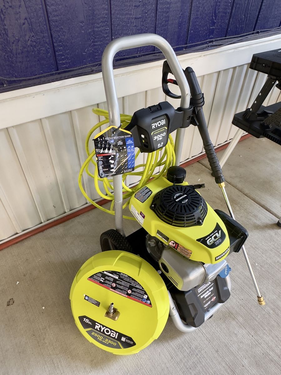 Ryobi 3000 PSI 2.3 GPM Gas Pressure Washer with Honda GCV160 Engine & 15" Surface Cleaner