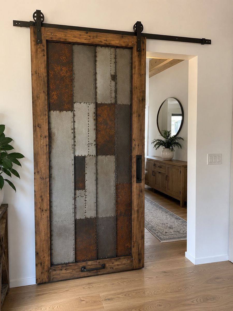 Rustic Industrial Sliding Barn Door (WILL DELIVER) 