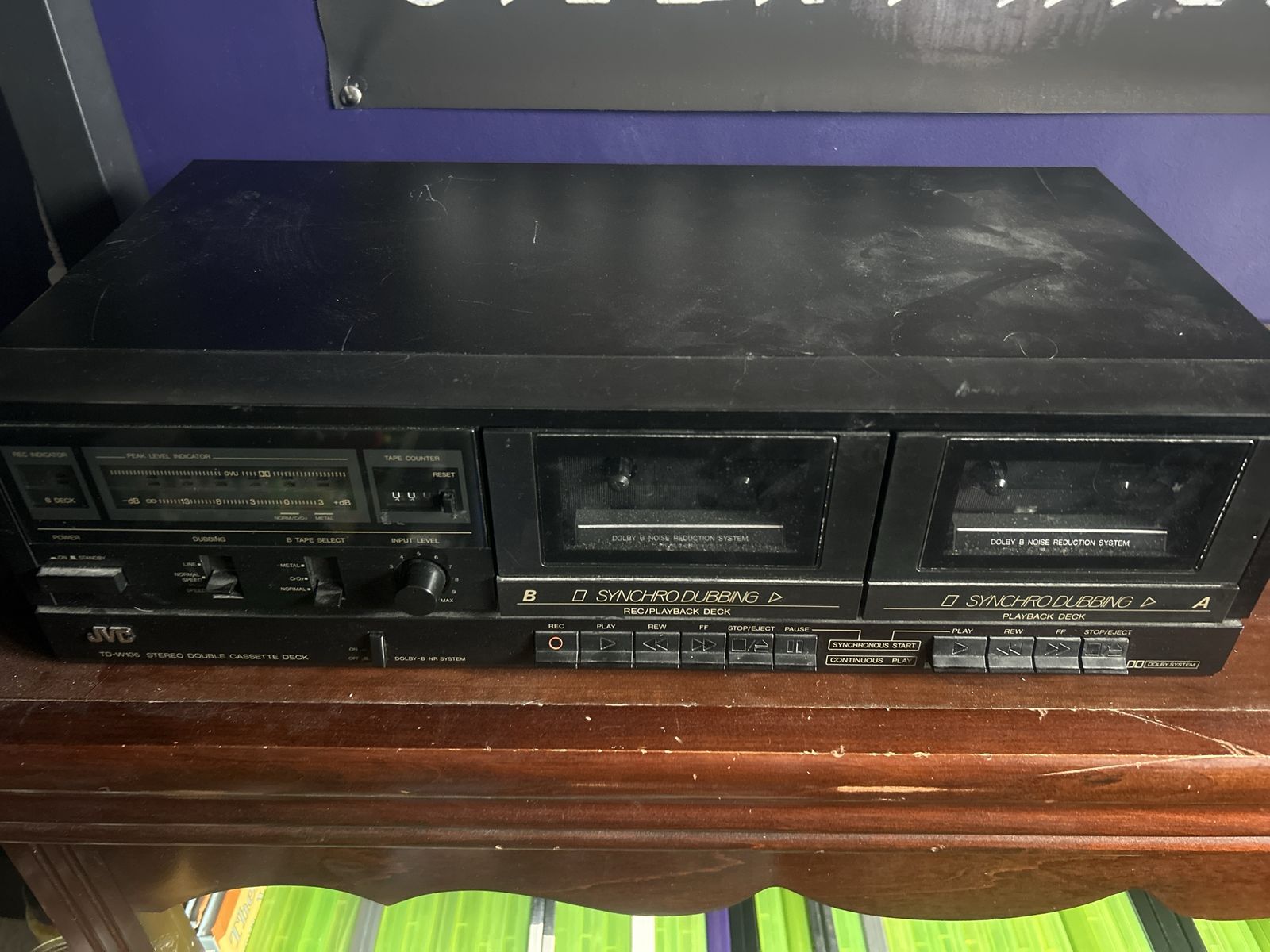 JVC TD-W106 Stereo Double Cassette Deck Recorder Player