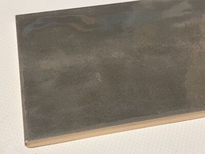 SAVE 75%! New 4"x10" Ceramic Tiles - 48 piece Lot (13.98 sqft) - Polished Taupe - Subtle Wave Texture