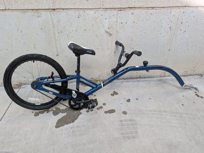 REI brand Novara Trailer Cycle Tag-Along Bike - Blue, Single Speed, 20" Wheel