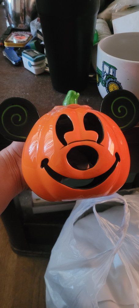 Disney Parks Mickey Mouse Halloween Pumpkin Votive Candle Holder