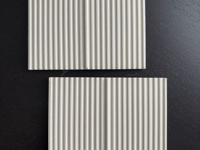 Decoratori Bassanesi Italia 1980 Ribbed Ceramic Tiles Made in Italy