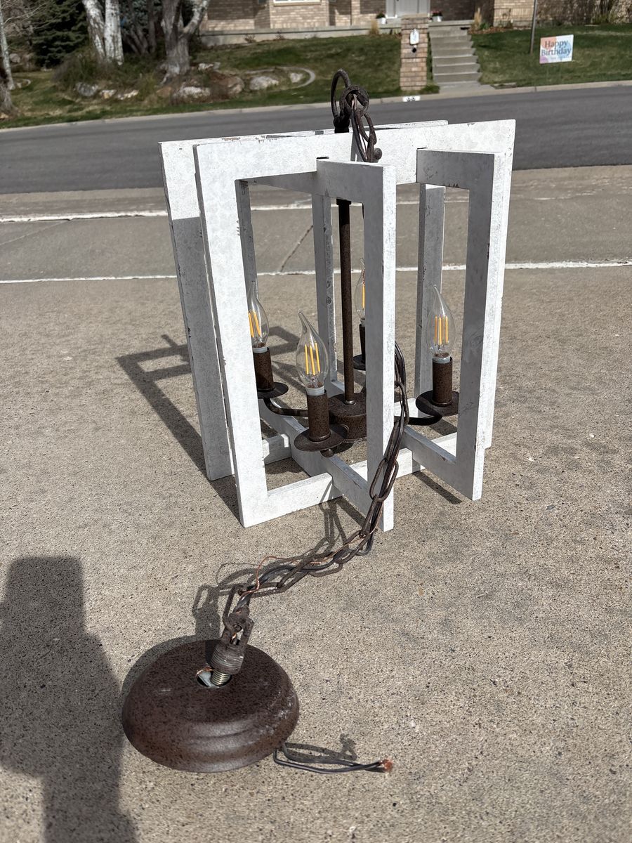 White 4 Light Kitchen Chandelier