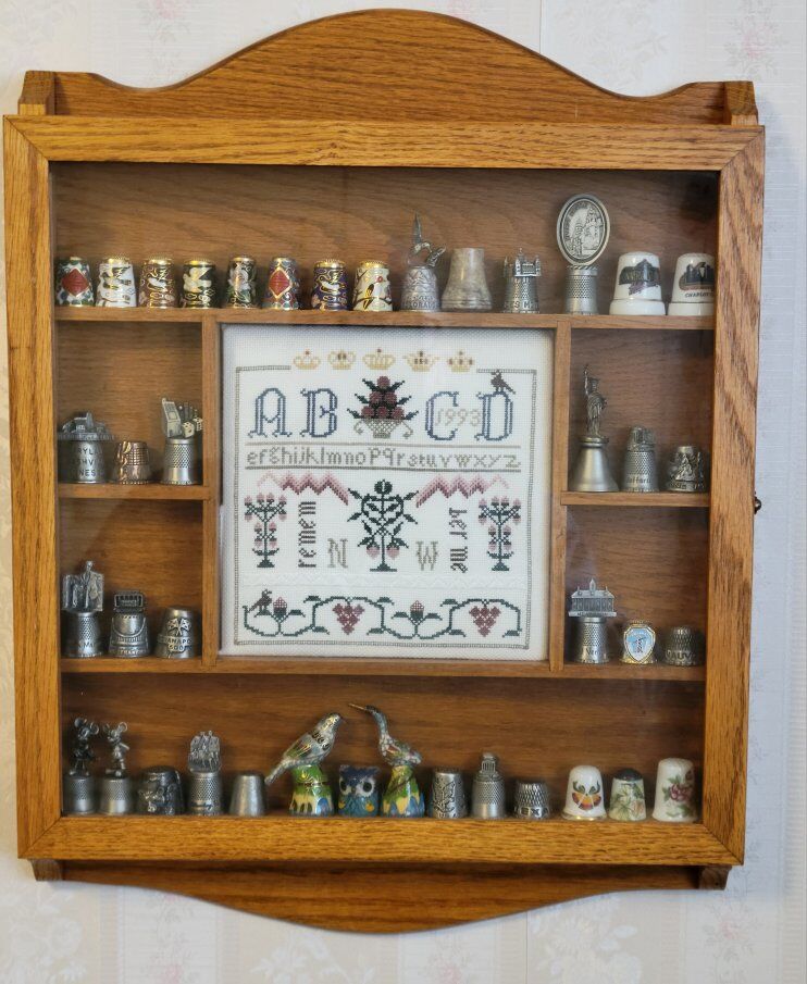 Thimble Collection in Display Case