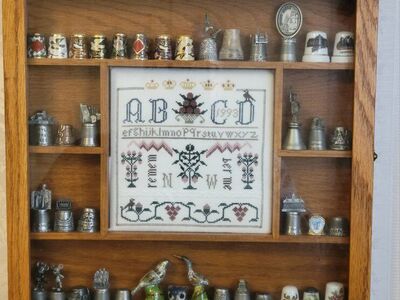 Thimble Collection in Display Case