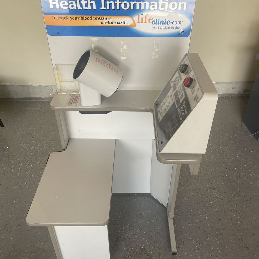 Blood pressure machine sitting