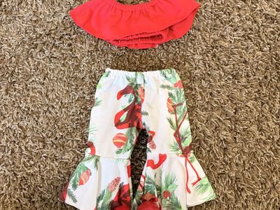 Doll Summer Outfit: Headband, Top, Bell Bottoms, & Shoes