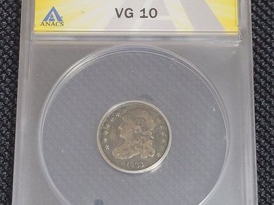 1833 Capped Bust Dime 10C ANACS Graded VG 10 Certified Authentic Coin
