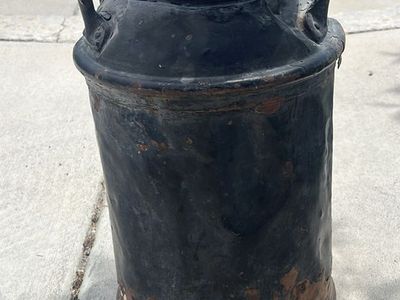 Vintage Metal Milk Can Rustic Farmhouse Decor Storage Container Harris Bros Co