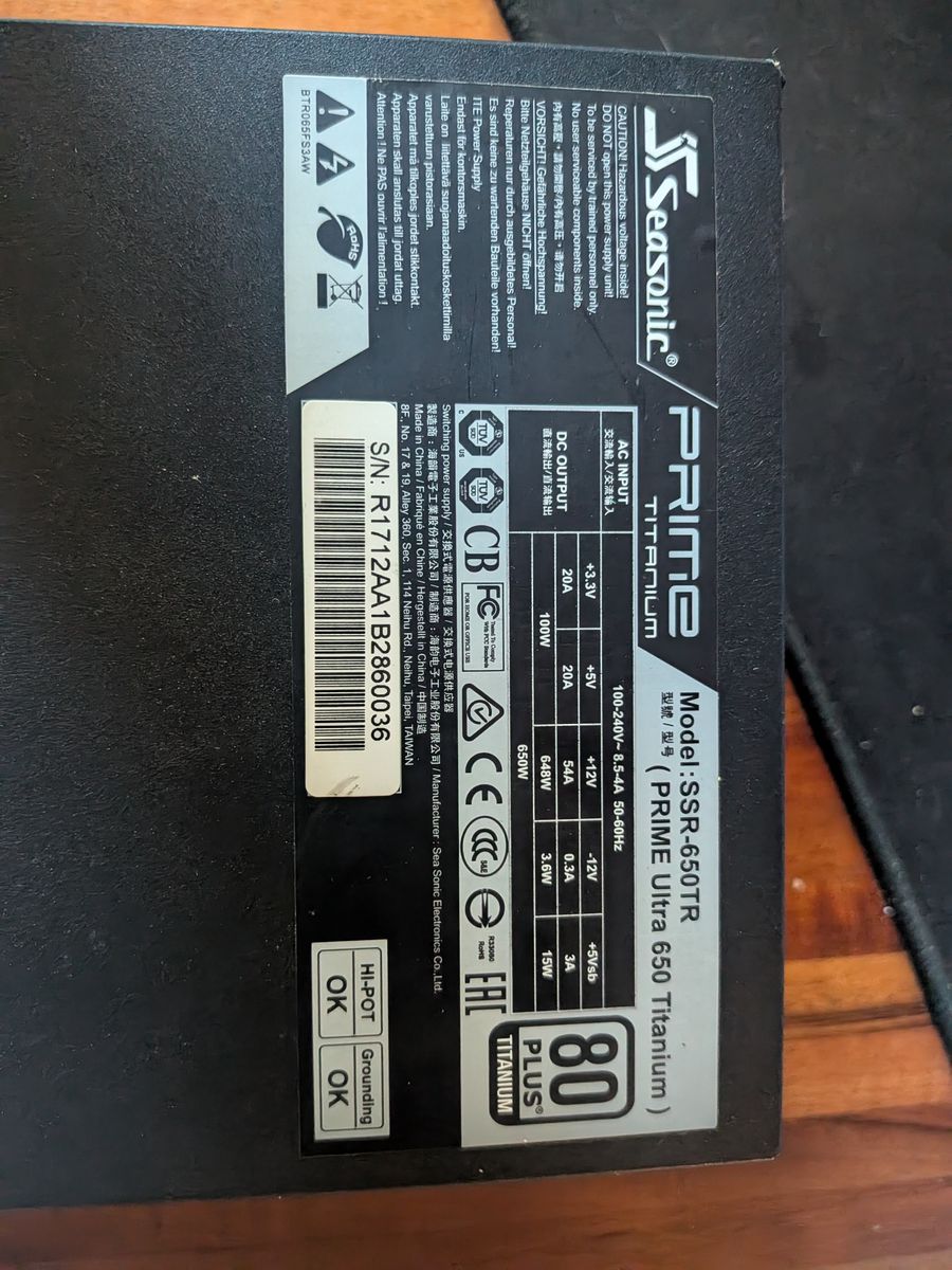 Seasonic Prime Titanium Power Supply