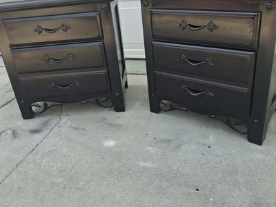 2 all wood black night stand