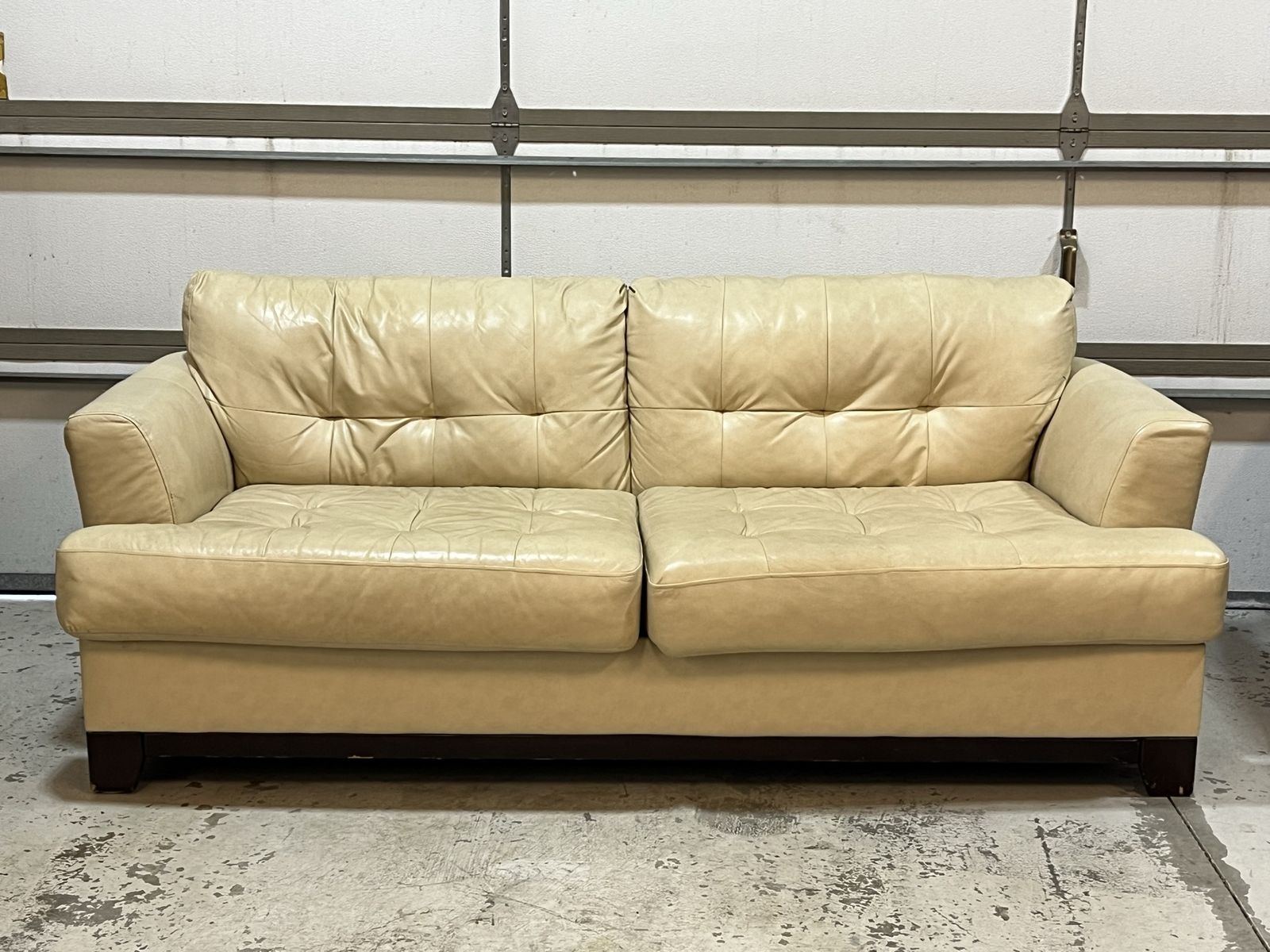 Tan leather couch