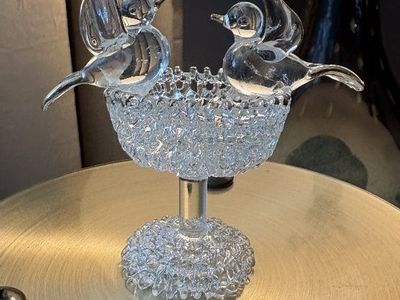 Vintage "1960's" Blown Glass Bird Bath