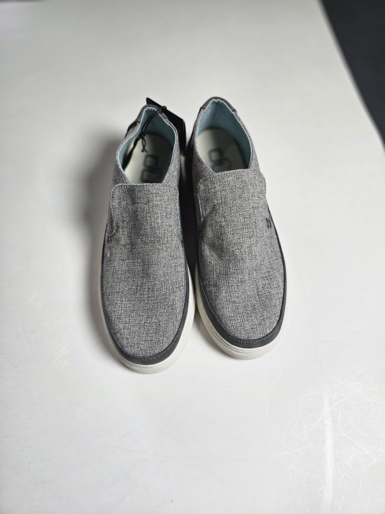 Women's Hey Dude "Peyton" slip-ons in Chambray Grey, Size 6