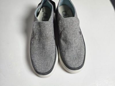 Women's Hey Dude "Peyton" slip-ons in Chambray Grey, Size 6