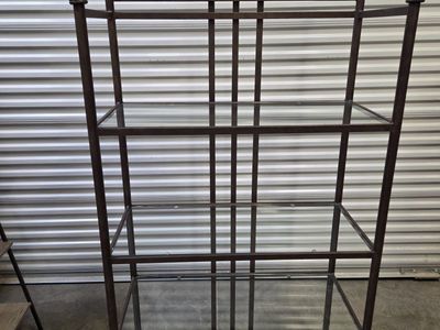 4 Tier Iron & Glass Display Shelf